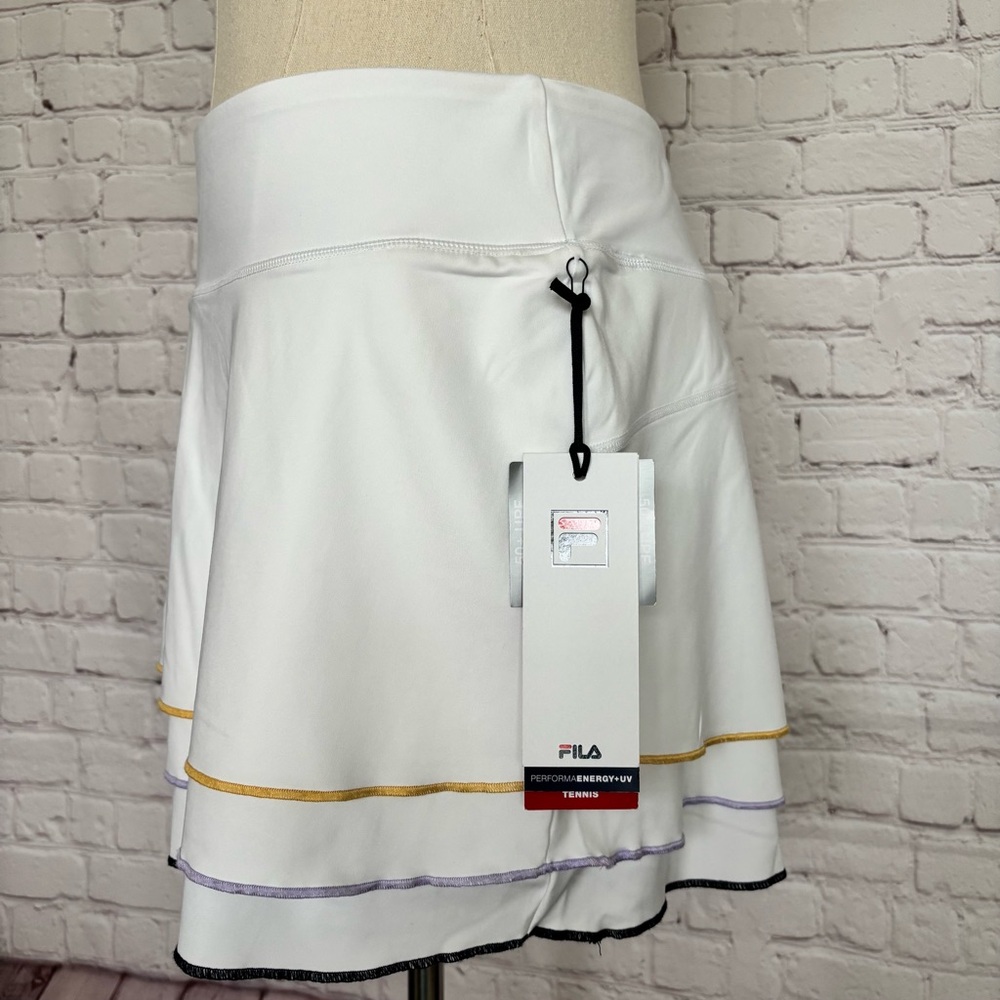 Fila White Tennis Skort with Gold and Lavender Trim - Picture 6 of 16
